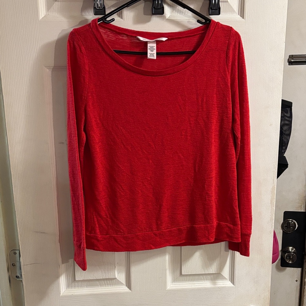 Victoria's Secret Bold Red Long Sleeve Tee